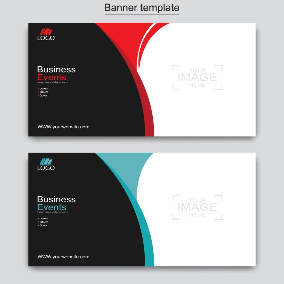 Vector abstract design web banner template. Web Design Elements - Header Design. Abstract geometric web banner template on grey background.