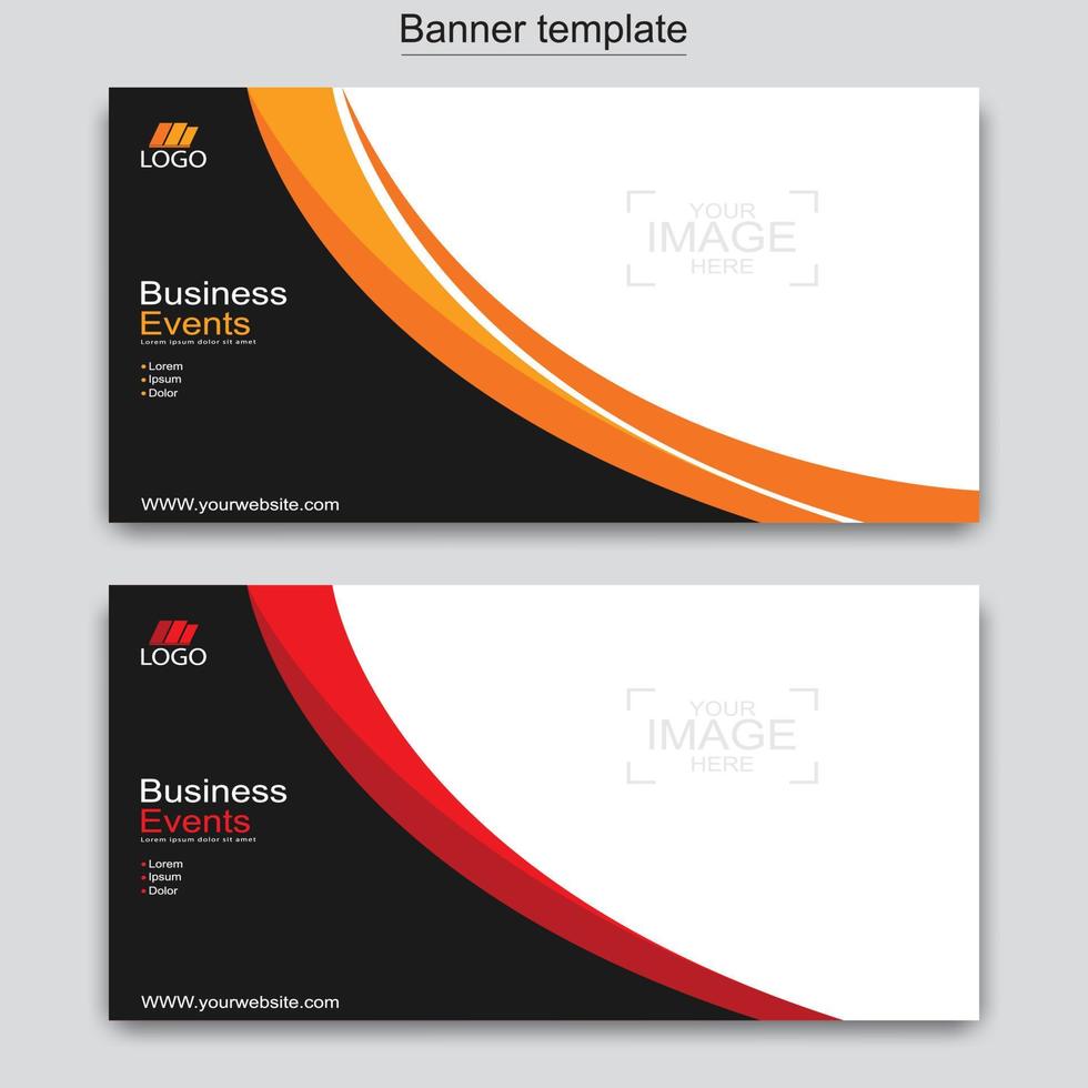 Vector abstract design web banner template. Web Design Elements - Header Design. Abstract geometric web banner template on grey background.