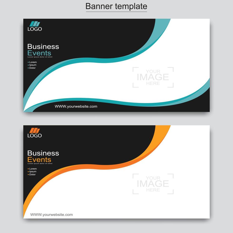 Vector abstract design web banner template. Web Design Elements - Header Design. Abstract geometric web banner template on grey background.