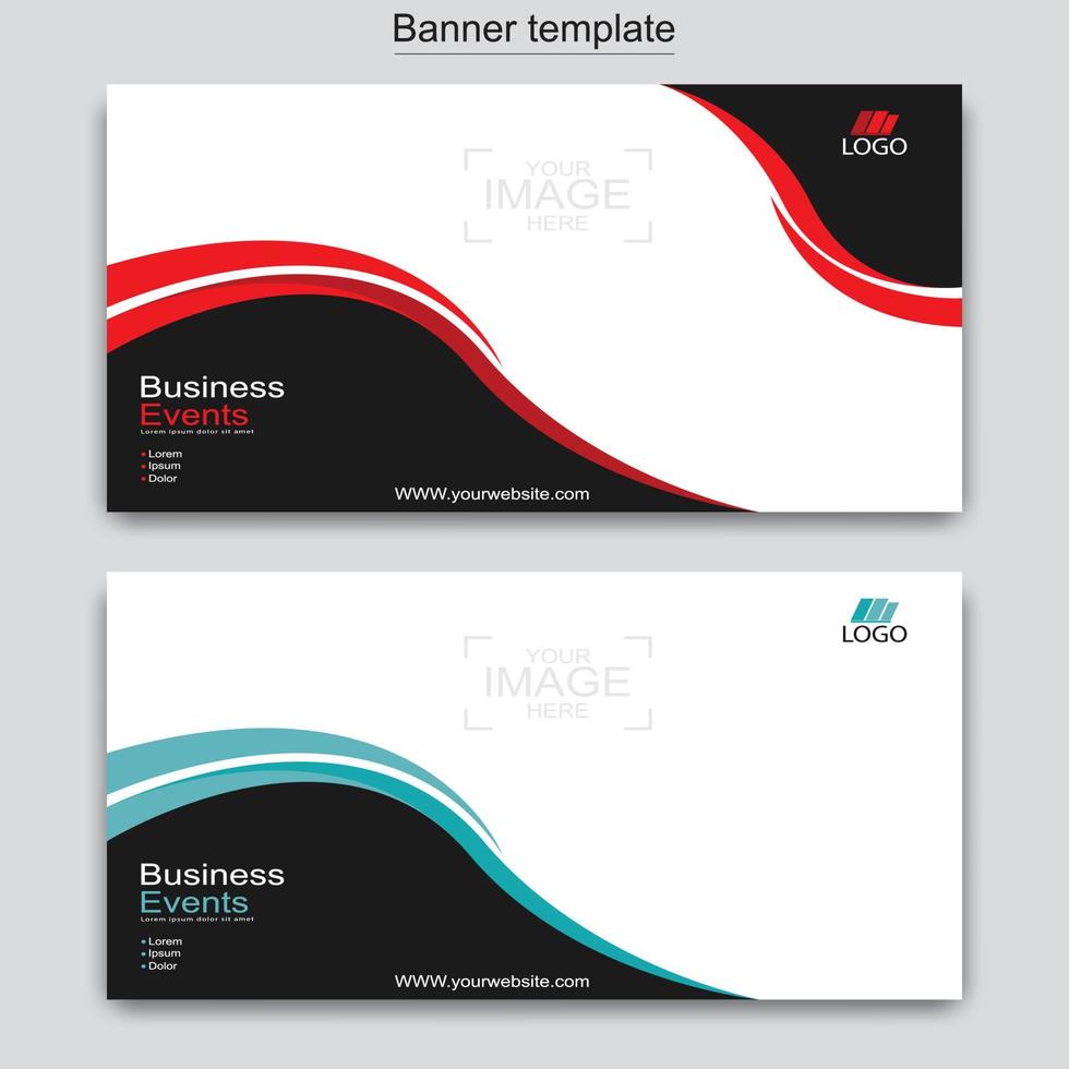Vector abstract design web banner template. Web Design Elements - Header Design. Abstract geometric web banner template on grey background.