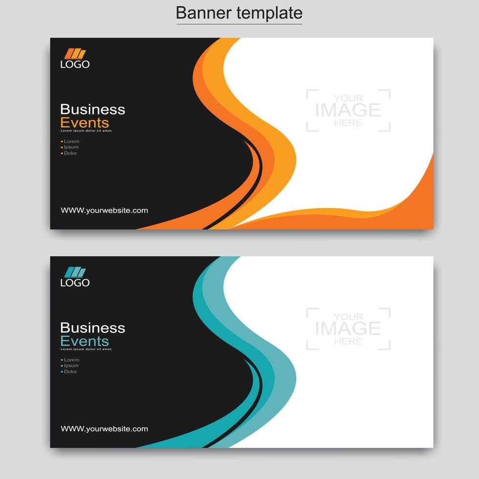 Vector abstract design web banner template. Web Design Elements - Header Design. Abstract geometric web banner template on grey background.