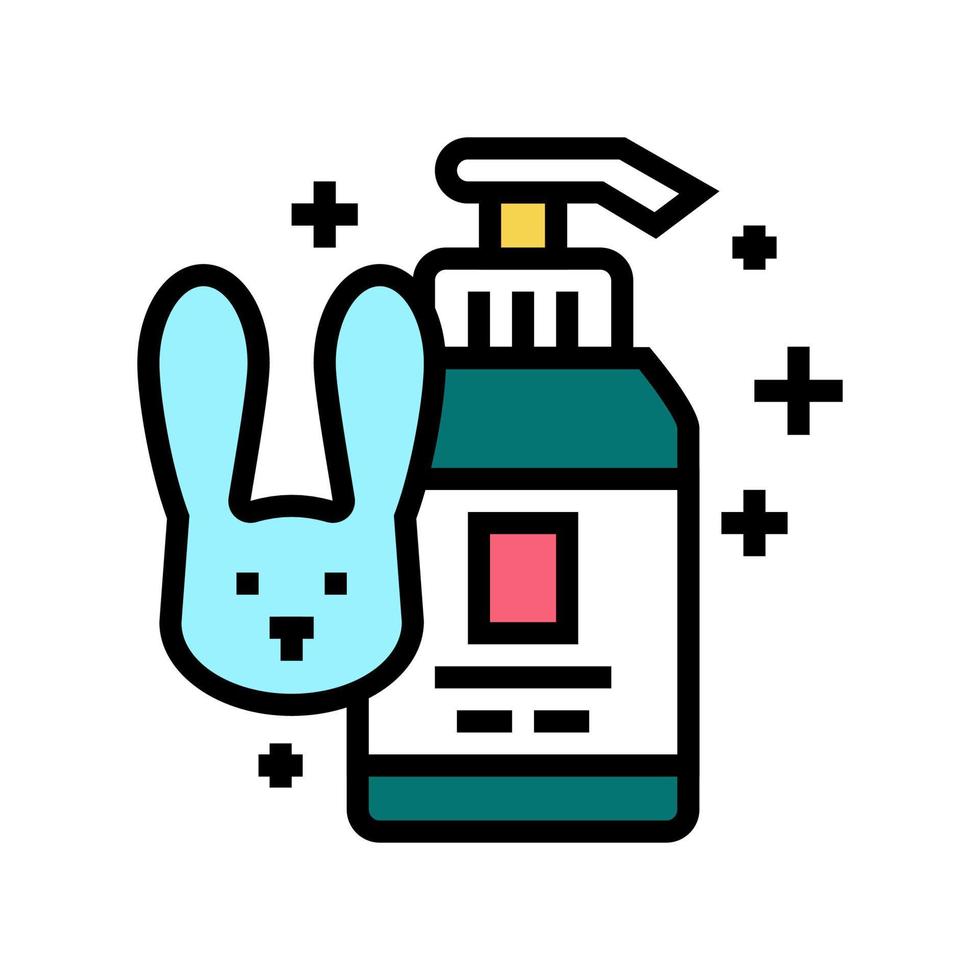 soap testing on rabbits color icon vector illustration