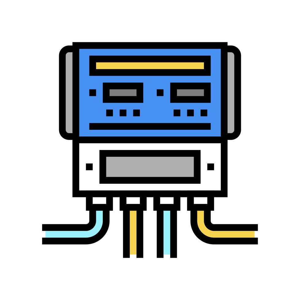 Ilustración de vector de icono de color de monitoreo de equipo de piscina