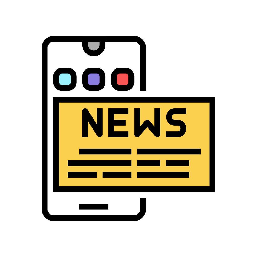 phone application news color icon vector illustration