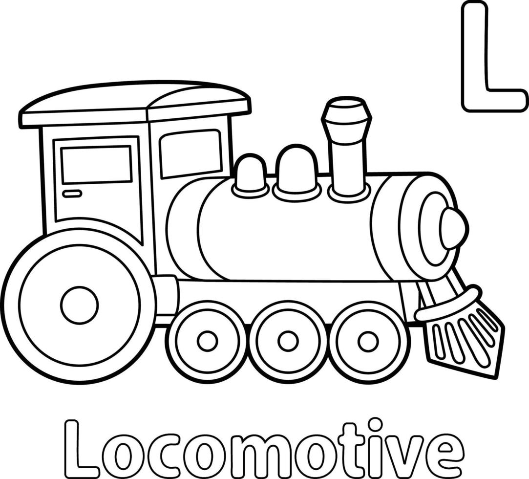 locomotora abecedario abc para colorear p vector