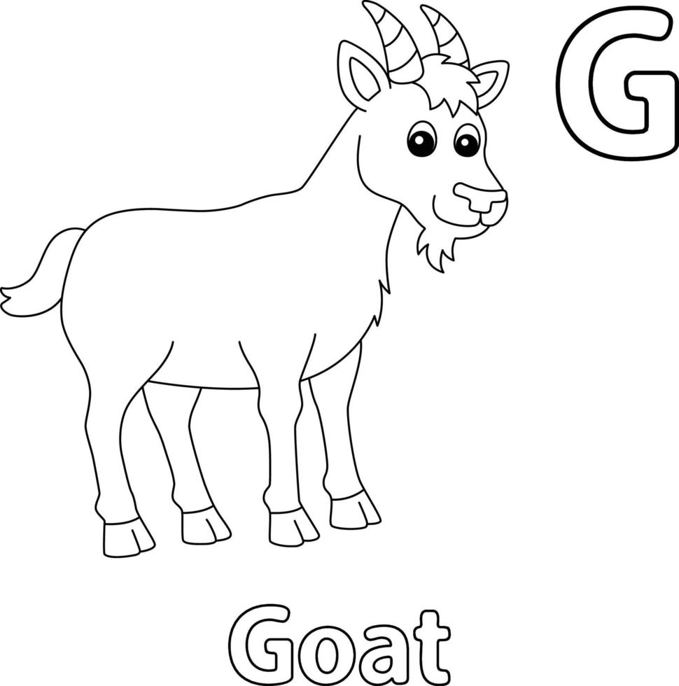 Goat Alphabet Dinosaur ABC Coloring Page vector