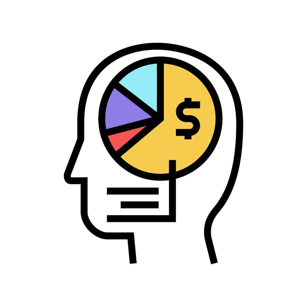 businessman analyzing financial report color icon vector illustration