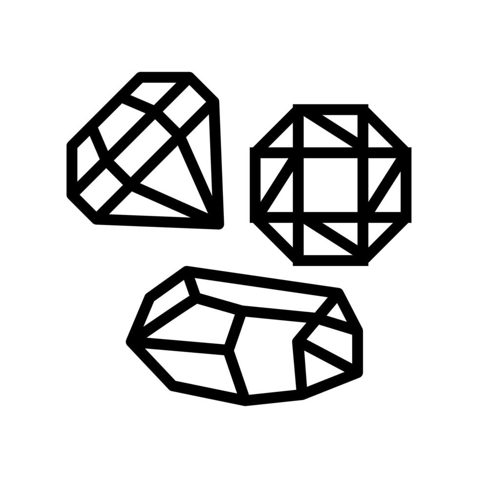 Ilustración de vector de icono de línea de moneda de juego móvil de diamantes