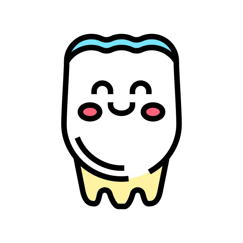 happy tooth color icon vector illustration