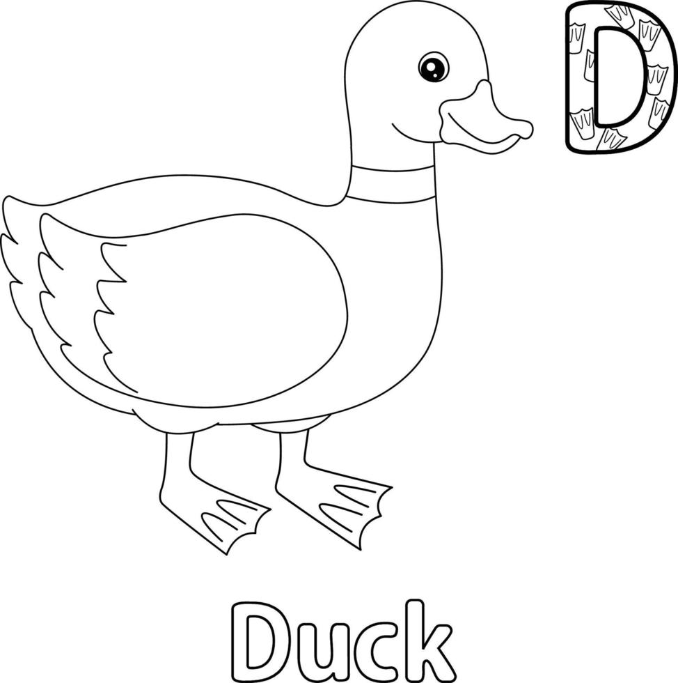 Duck Alphabet ABC Coloring Page D 10388051 Vector Art at Vecteezy