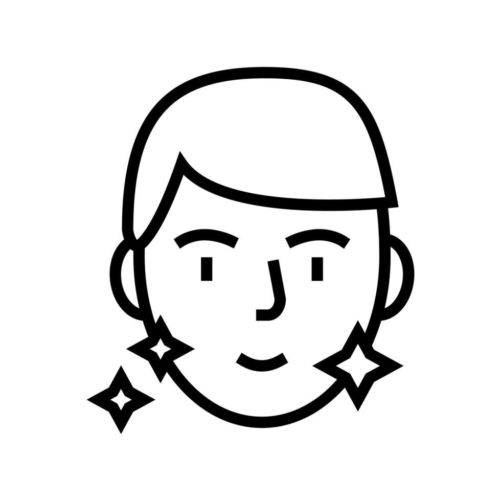 shaved face man line icon vector illustration