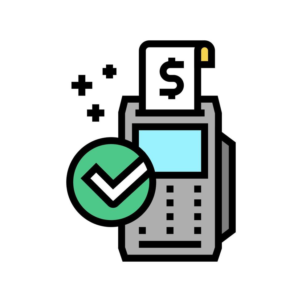 aceptar pago pos terminal color icono vector ilustración