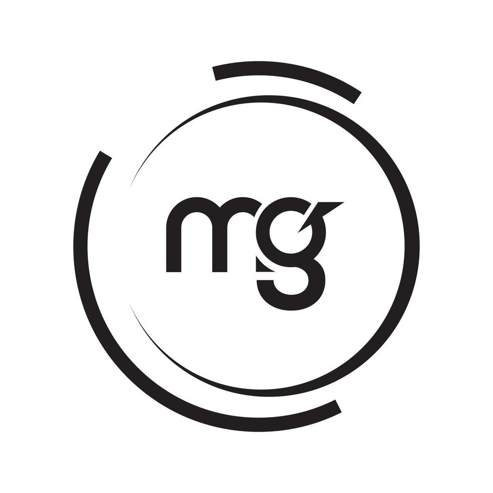 MG Letter Logo Design. Initial letters MG logo icon vector