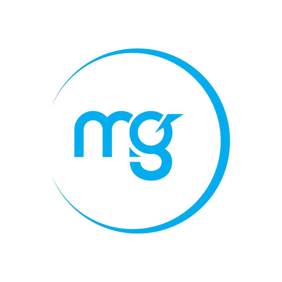 diseño del logotipo de la letra mg. letras iniciales mg logo icono vector