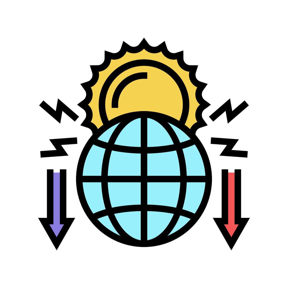 climate change and destruction of nature social problem color icon vector illustration