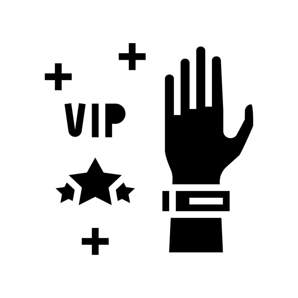 pulsera vip para la ilustración de vector de icono de glifo de visitante de concierto