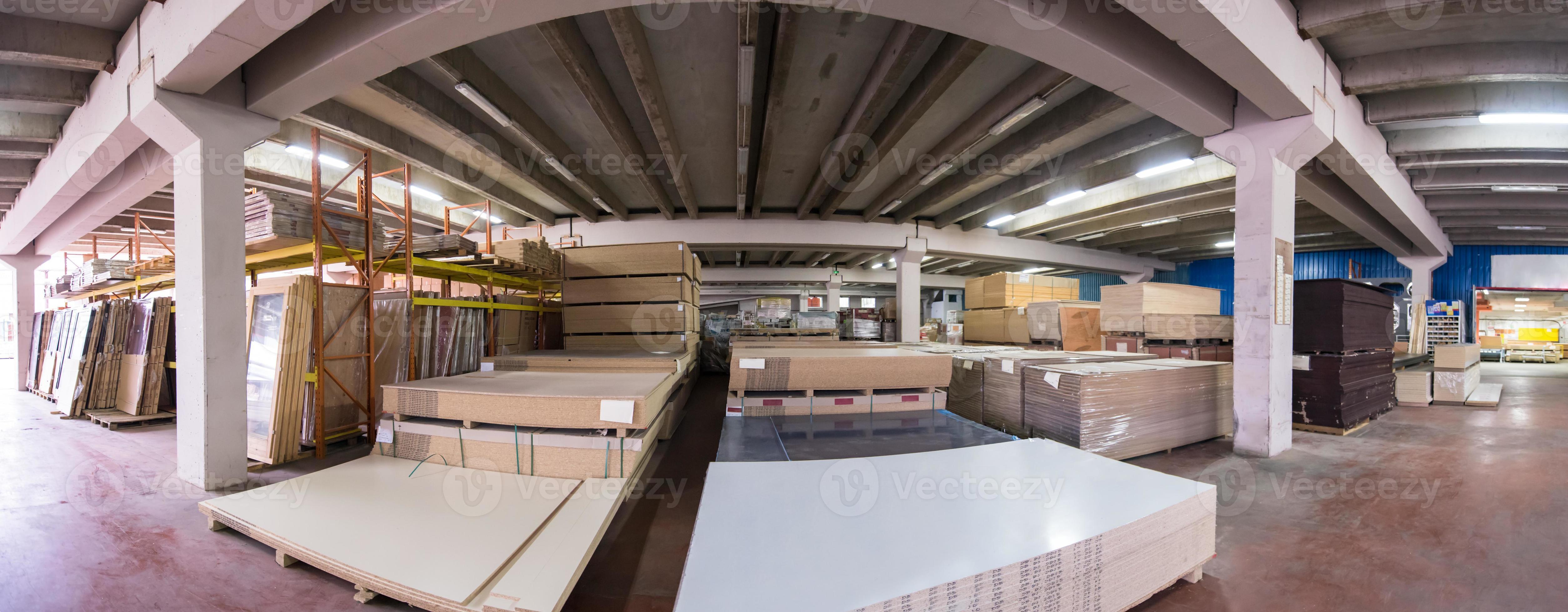 panoramic photo of wooden furniture factory 10388550 Stock Photo at Vecteezy
