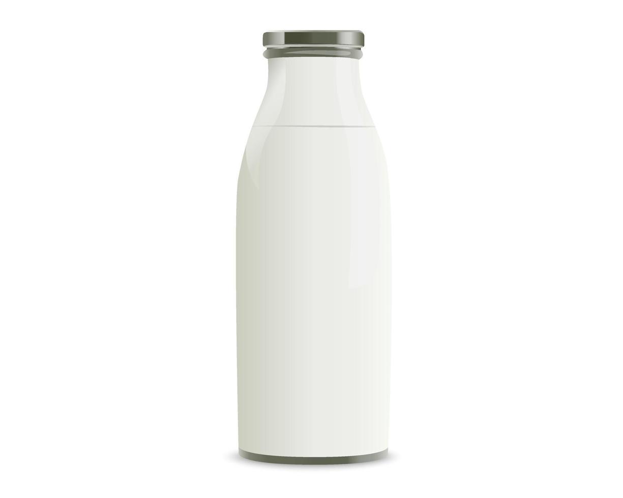botella de leche estéril sobre un fondo blanco vector