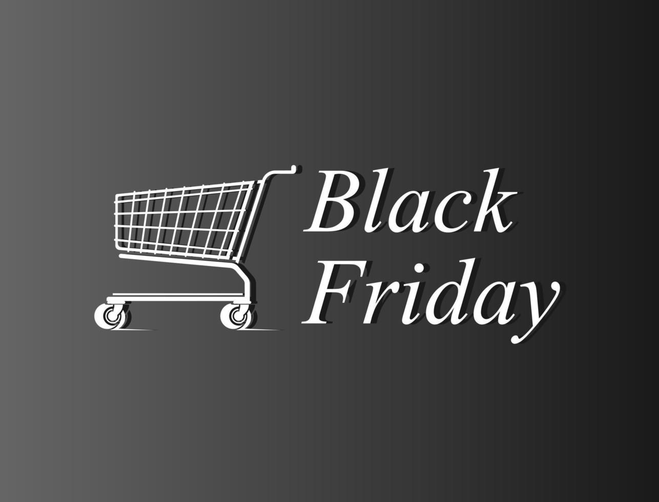Black Friday with shopping cart icon vector