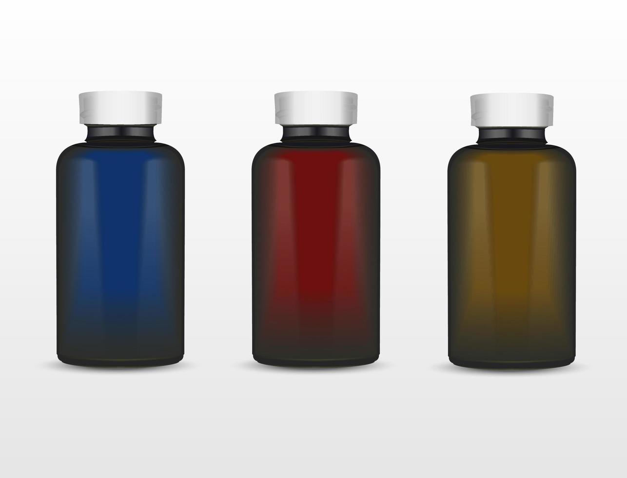 botellas de vidrio en varios colores oscuros vector