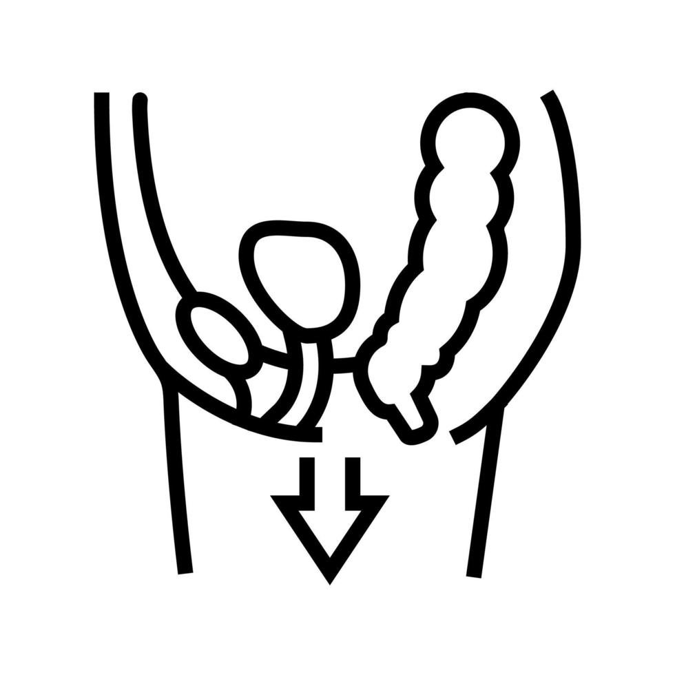 organ prolapse disease line icon vector illustration