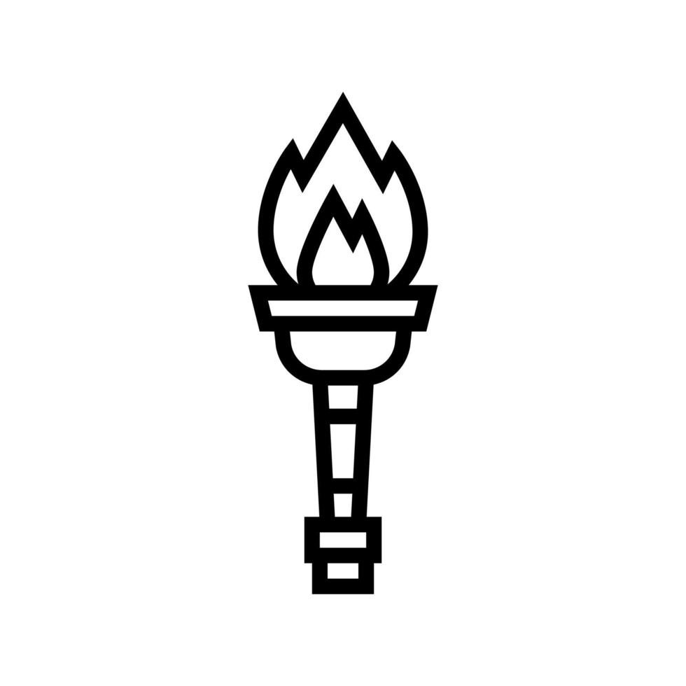 torch ancient greece line icon vector illustration