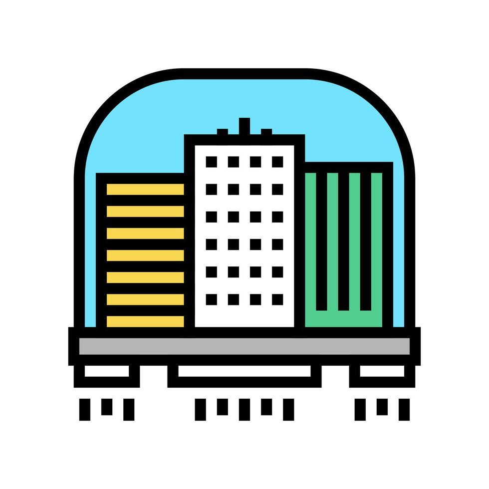 city flying color icon vector illustration