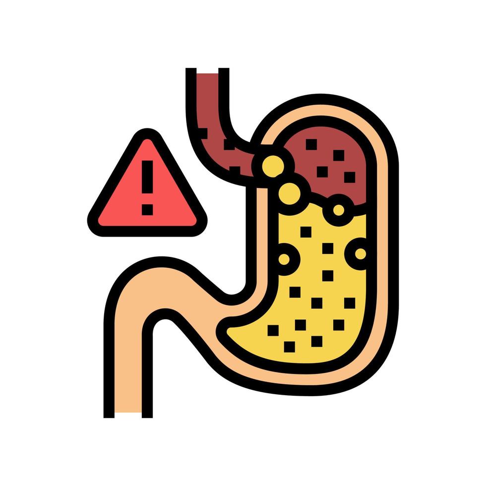 gastric reflux color icon vector illustration