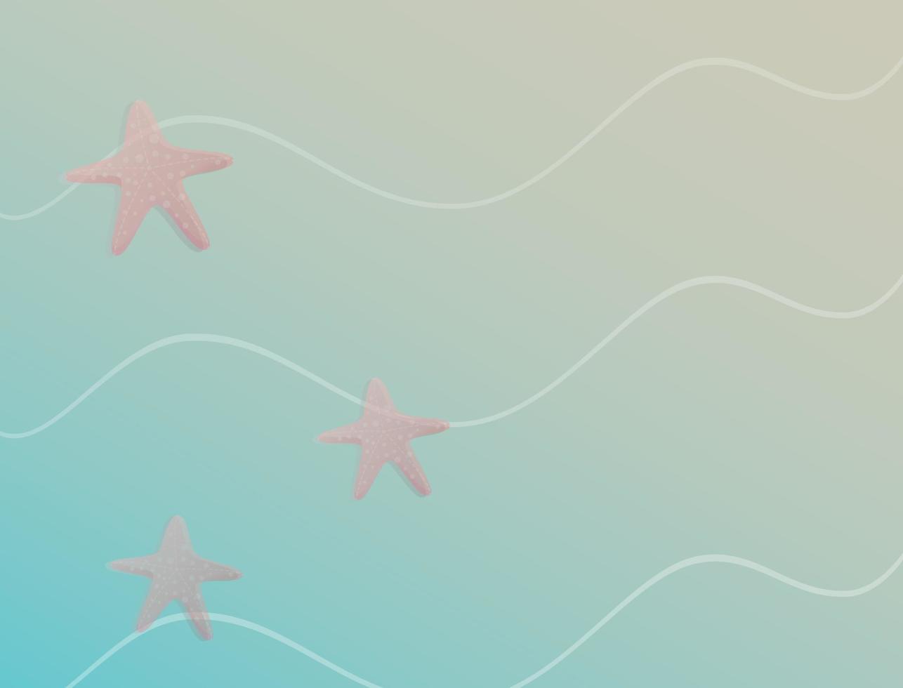 Starfish seen from the shallow sea surface vector