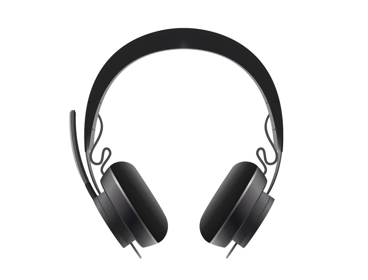 Headset in elegant black color vector