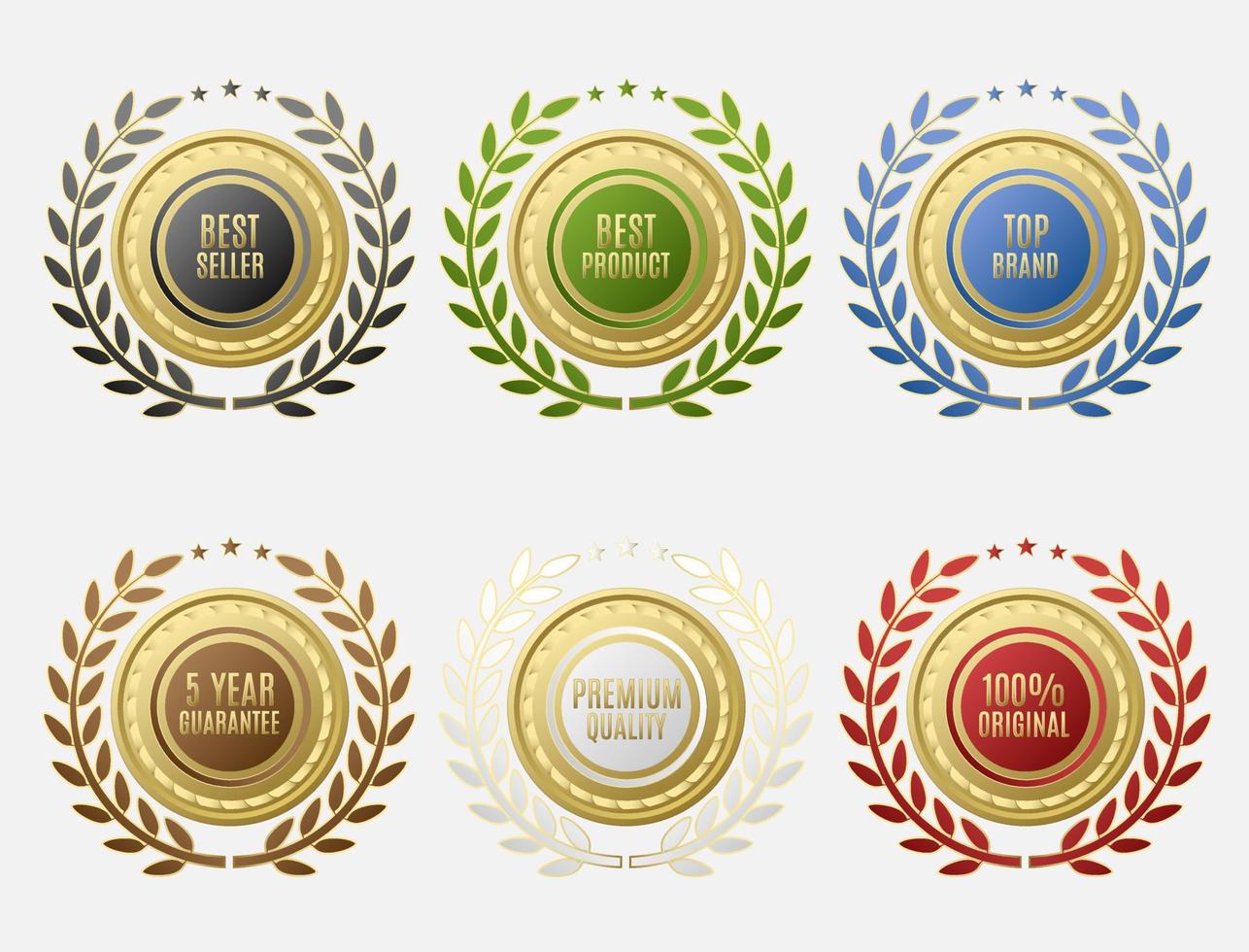 Best seller labels in unique colors and circles vector