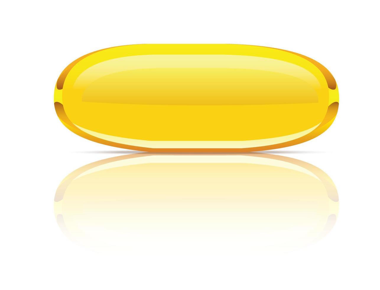 A fish oil capsule on a white background vector