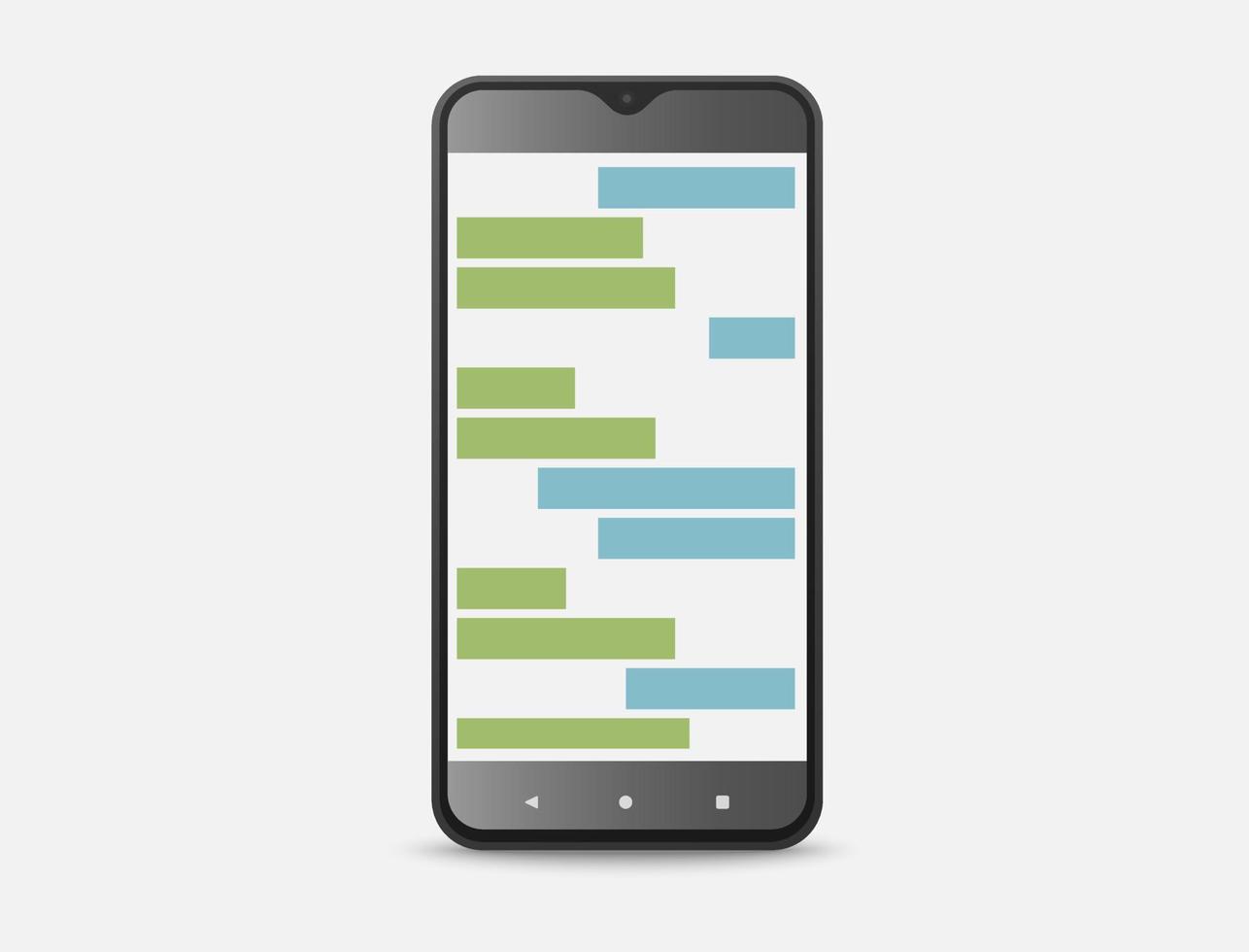 Smartphone and conversation illustration displayed on screen vector