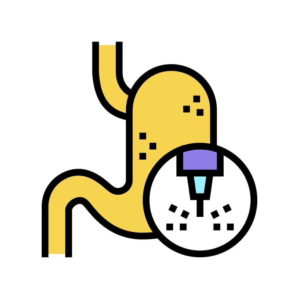 stomach laser medical treatment color icon vector illustration