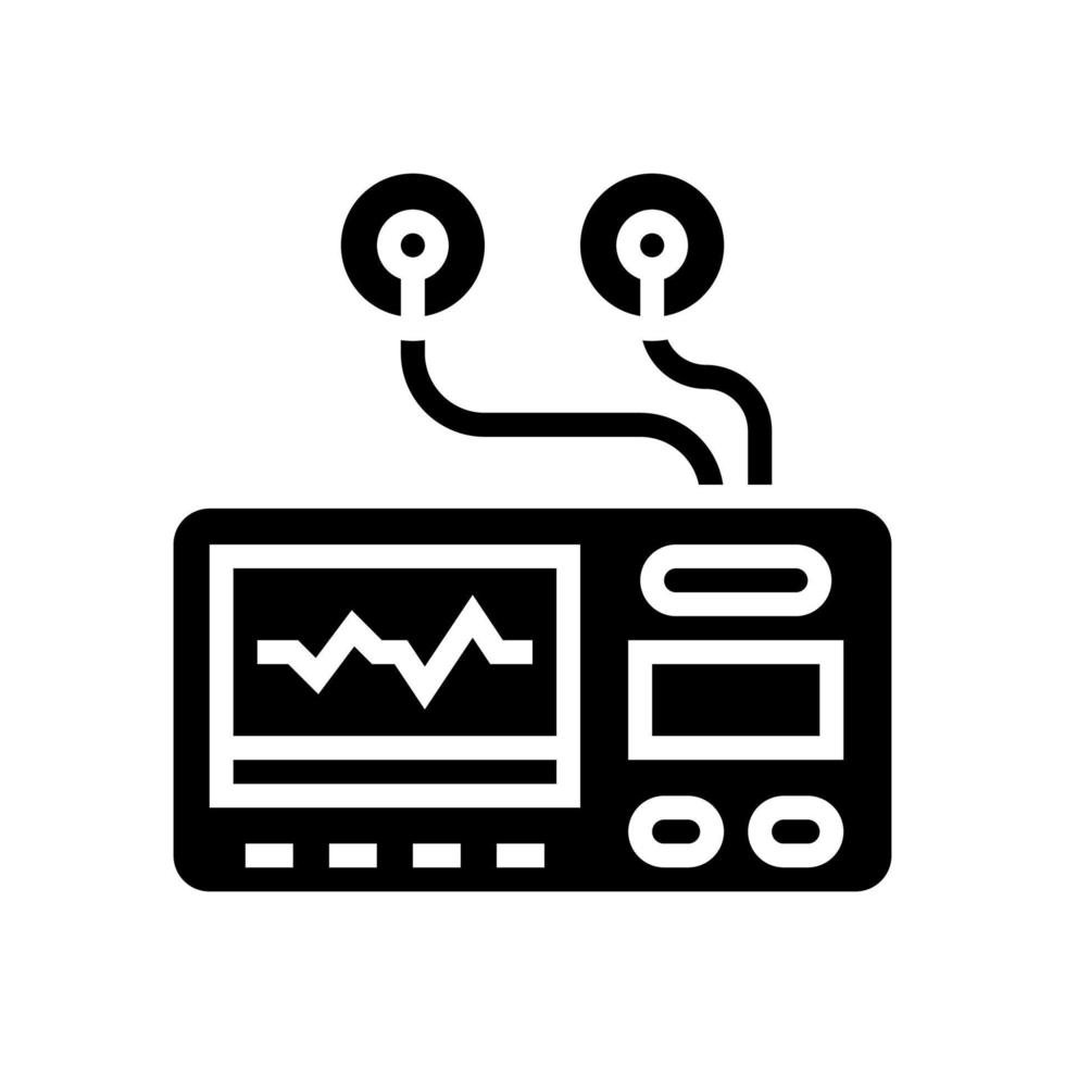 ilustración de vector de icono de glifo de electrocardiograma portátil