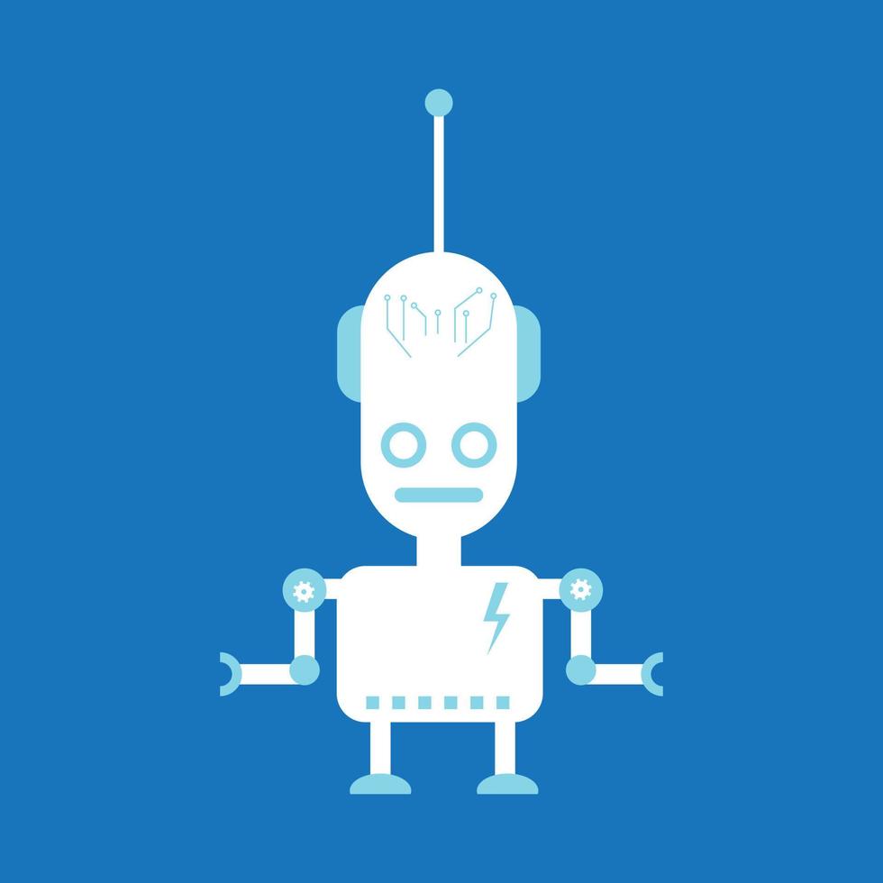 artificial intelligence Flat robot character vector