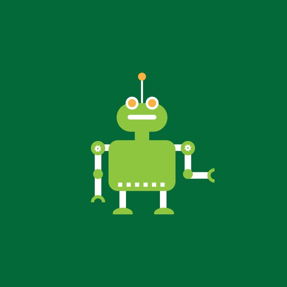 artificial intelligence Flat robot character vector