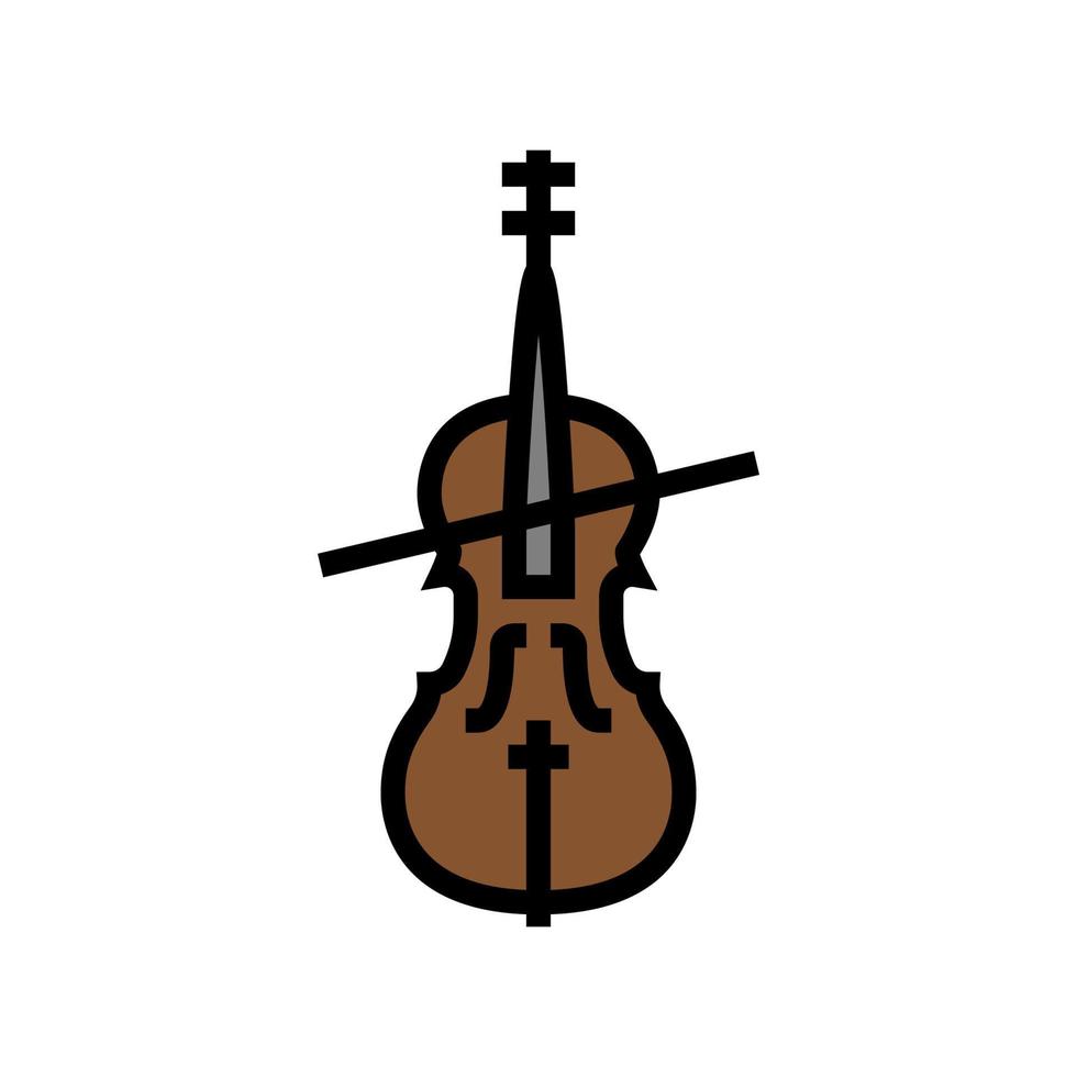 cello orchestra music instrument color icon vector illustration