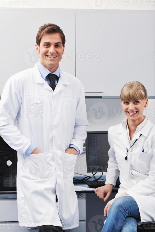 science people in bright lab photo