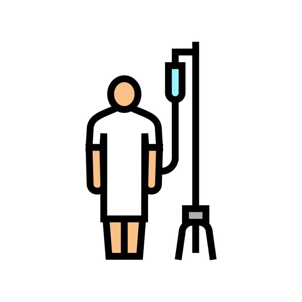 patient with dropper color icon vector illustration