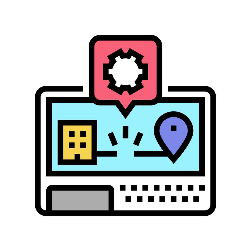 gps navigation system repair color icon vector illustration