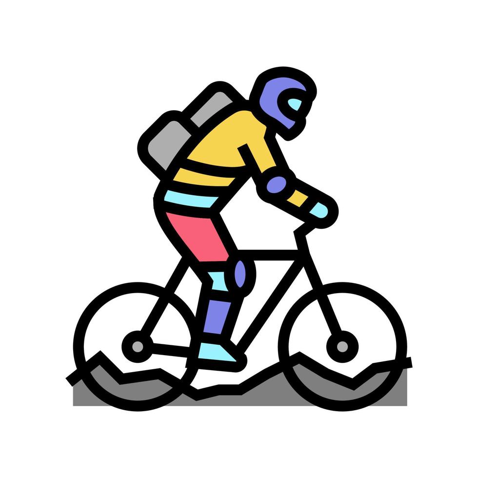 mountain riding bike color icon vector illustration