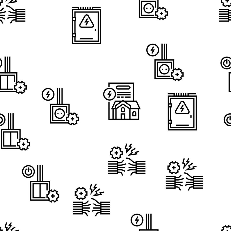 Electrical Installation Tool Icons Set Vector