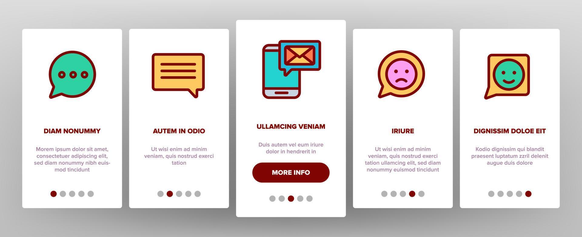 Color Different SMS Message Vector Onboarding