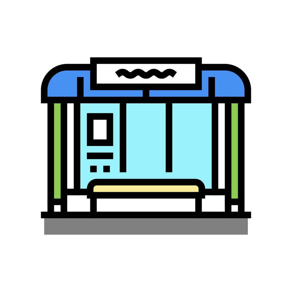 bus transport stop color icon vector illustration