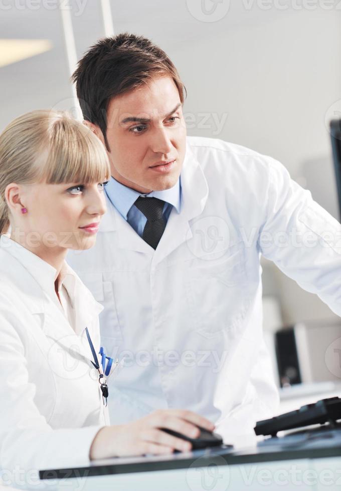 science people in bright lab photo