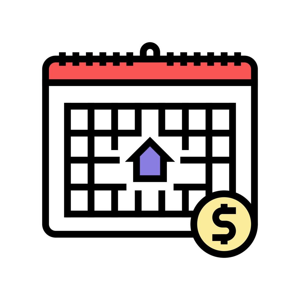 monthly fee color icon vector illustration