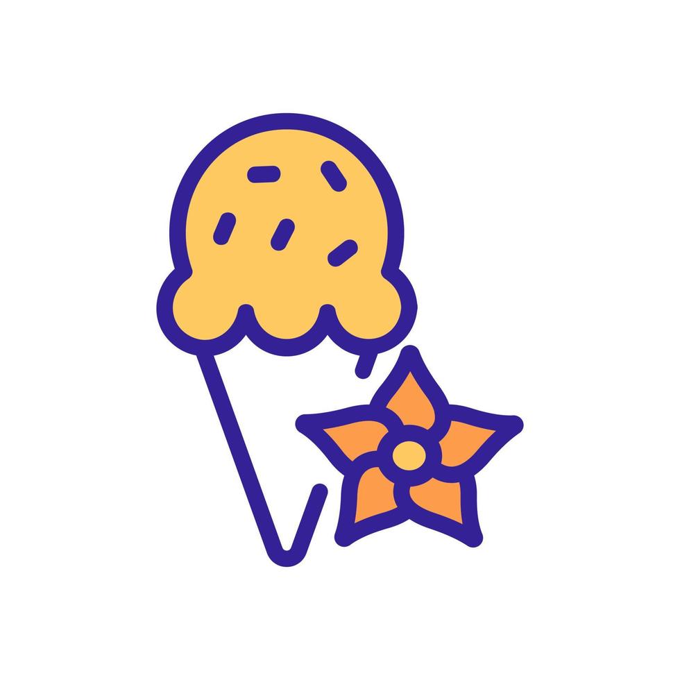 vanilla on ice cream icon vector outline illustration