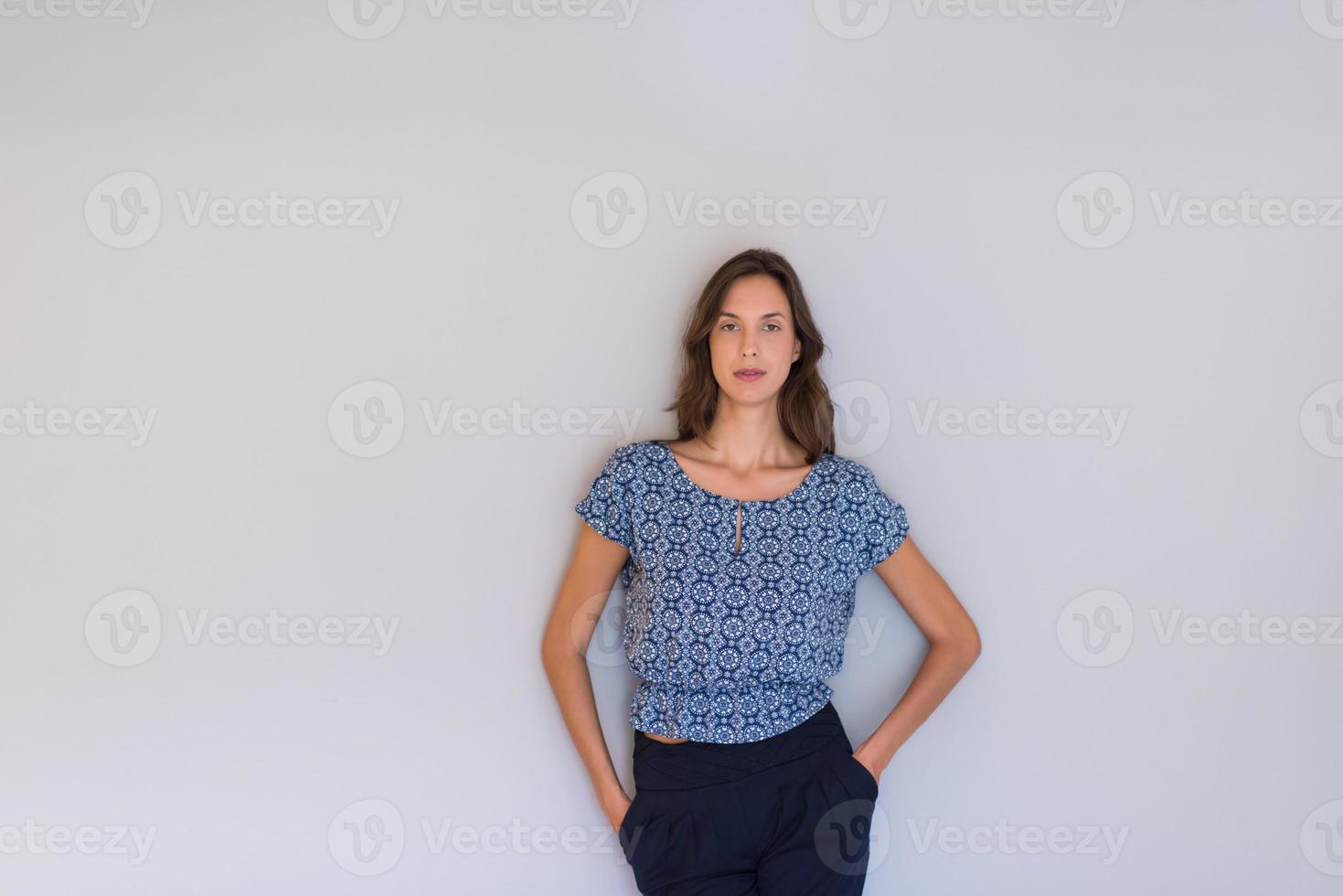 young woman isolated on white background photo