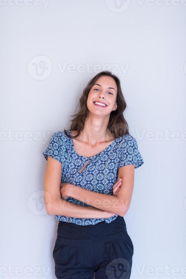 young woman isolated on white background photo